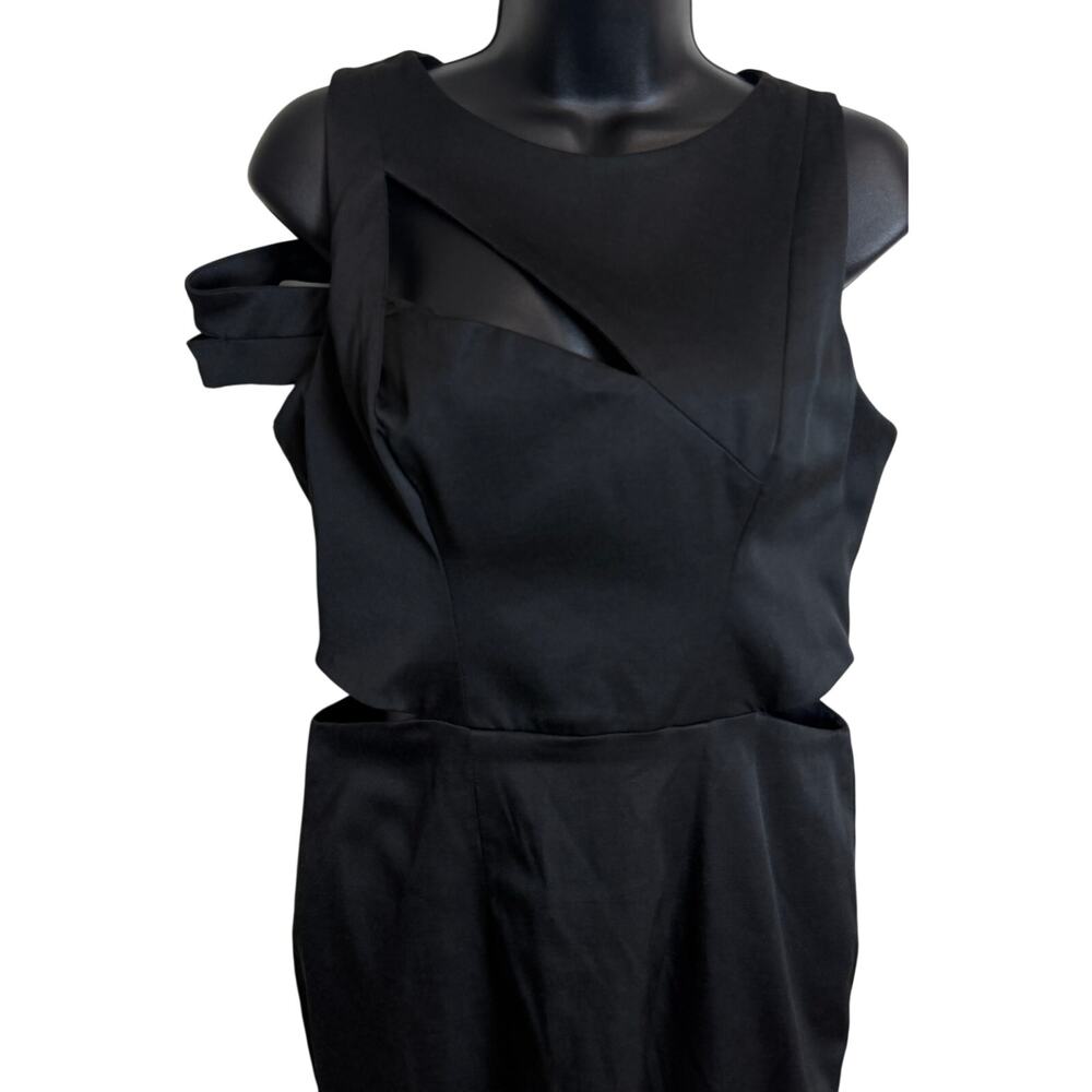 Saint & Sinner XL Black Sheath Cutout Dress Back Zipper Stretch Sexy Cocktail - Picture 2 of 11